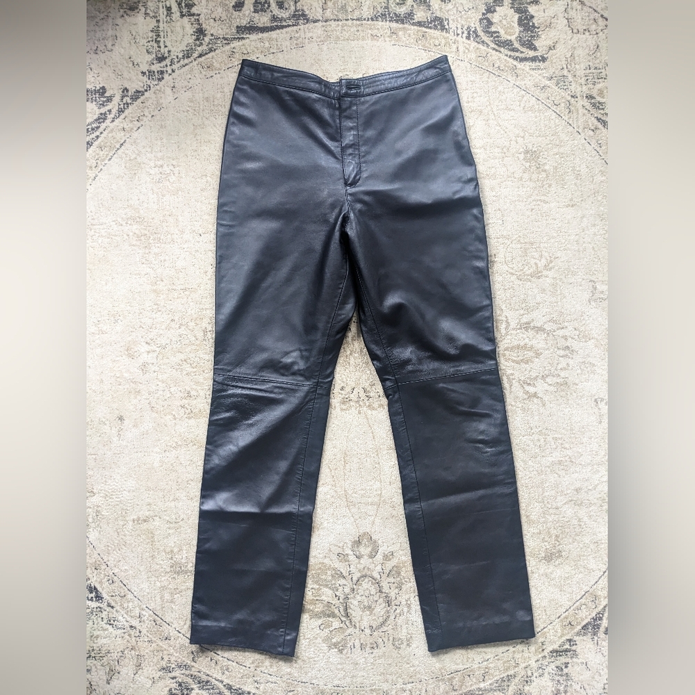 The Jacket Maker Men's Black Lambskin Leather Pants 32W x 32L